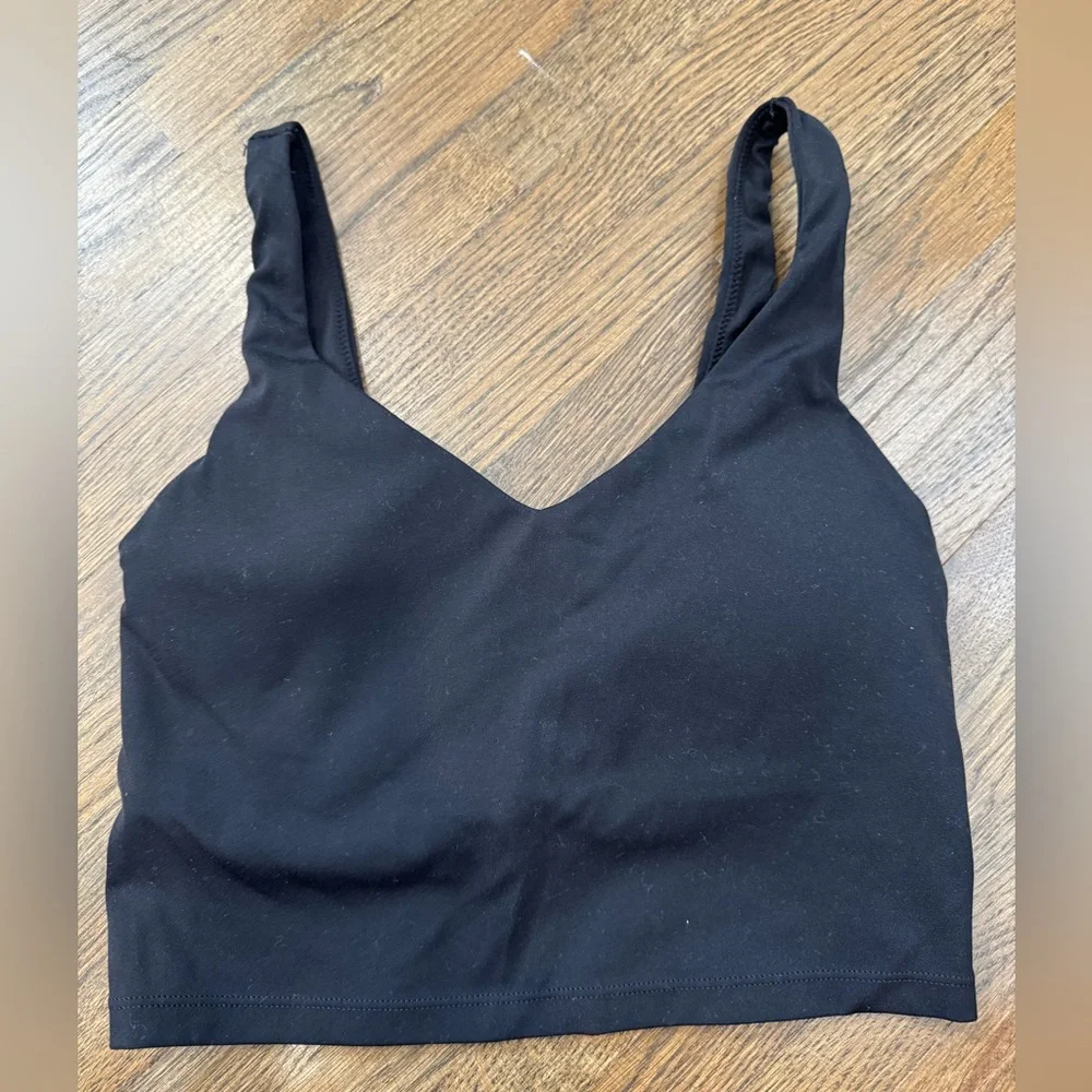 Aerie Real Me Longline Sports Bra Tops Small Black and Green - Picture 2 of 5